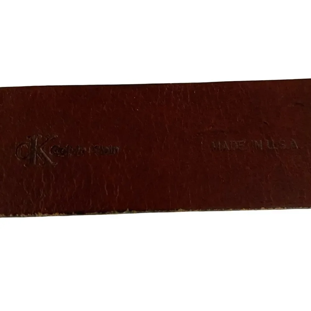 Vintage Y2K CK Logo Buckle Leather Belt